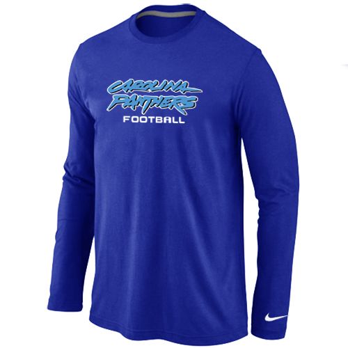 Nike Carolina Panthers Authentic Font Long Sleeve NFL T-Shirt - Blue